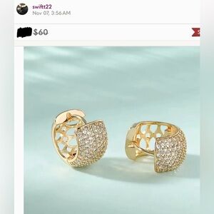 💛 Brilliant CZs & Gold over Stainless Earrings